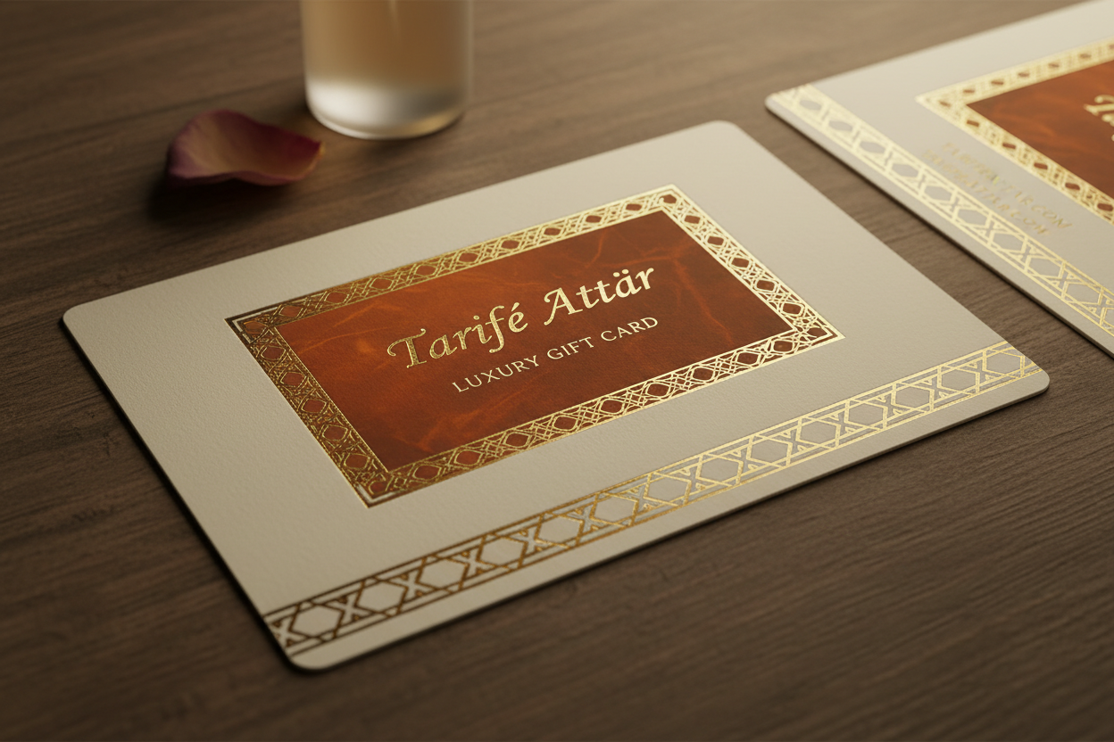 Generate gift Card Image for Tarife Attar 